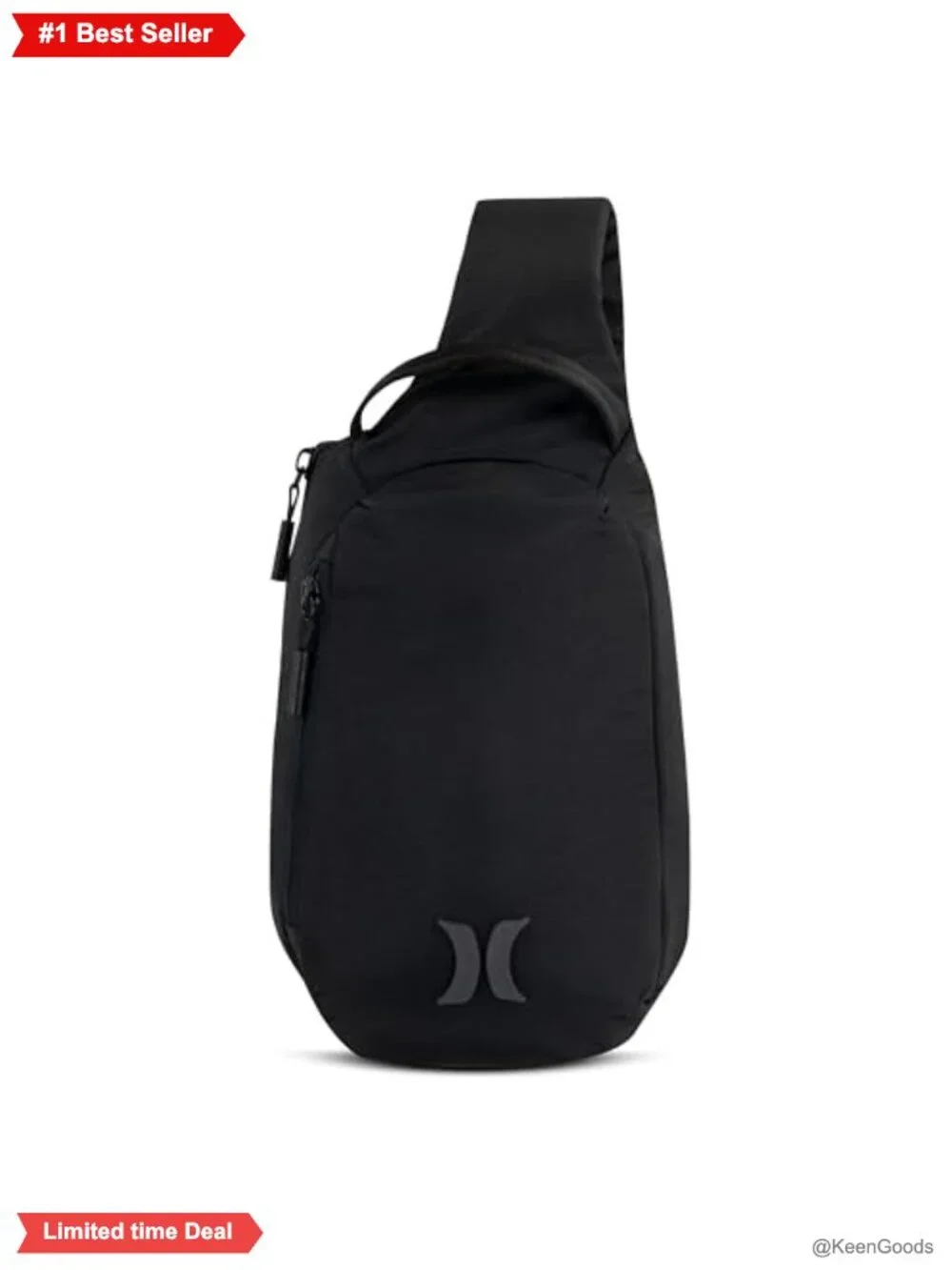 Hurley Crossbody Sling Bag Nylon Adjustable Hands-Free Travel